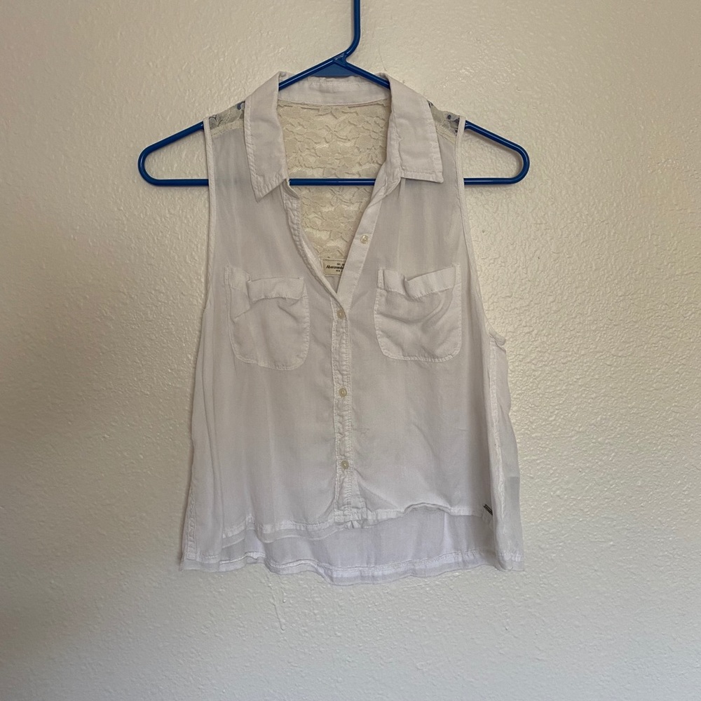 A&F White Lace Top
